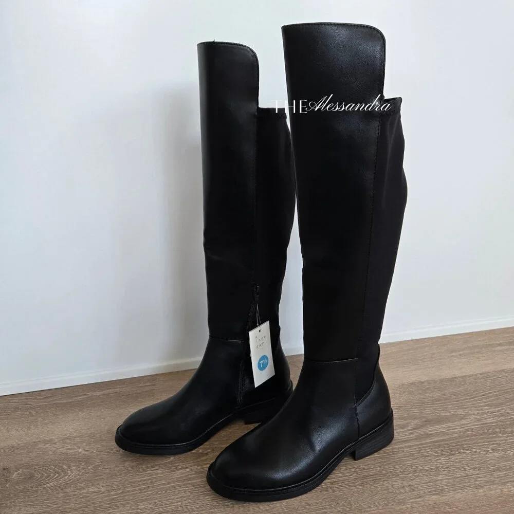 Black Boots Women’s Size 7.5 Memory Foam Insole New in Box Tall